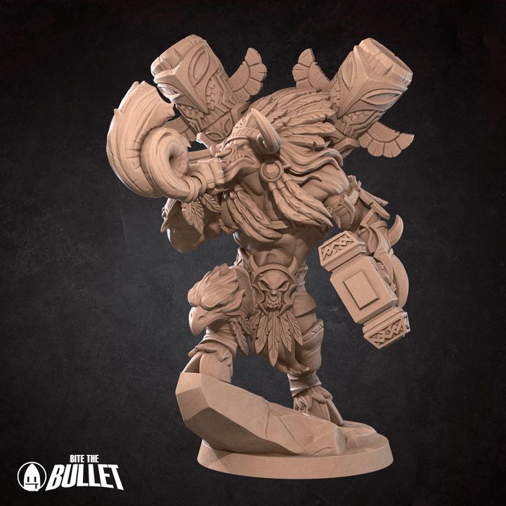 Minotaur Chieftain | 32mm, 35mm Scale | Unpainted Miniature