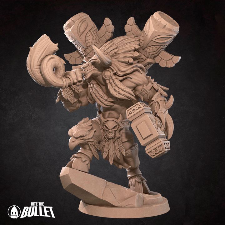 Minotaur Chieftain | 32mm, 35mm Scale | Unpainted Miniature