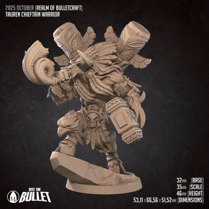 Minotaur Chieftain | 32mm, 35mm Scale | Unpainted Miniature
