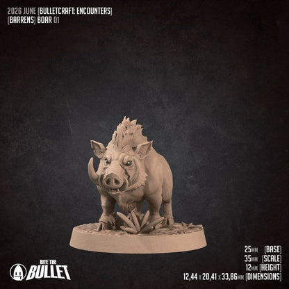 Boars - Barren Set - 32mm, 35mm Scale - Unpainted Miniature