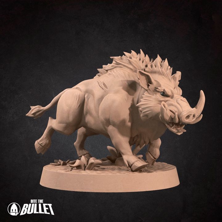 Boars - Barren Set - 32mm, 35mm Scale - Unpainted Miniature