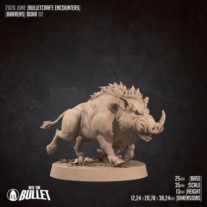 Boars - Barren Set - 32mm, 35mm Scale - Unpainted Miniature