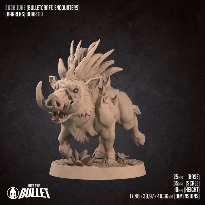 Boars - Barren Set - 32mm, 35mm Scale - Unpainted Miniature