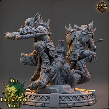 Brothers Mizzik and Hazza Skulker, Goblin Archers - The Bonebranch Tribe - Unpainted Miniature
