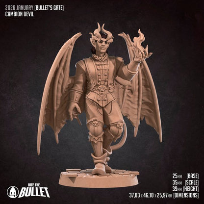 Cambion Devil, 3 Poses | Pinup | 32mm, 35mm Scale | Unpainted Miniature