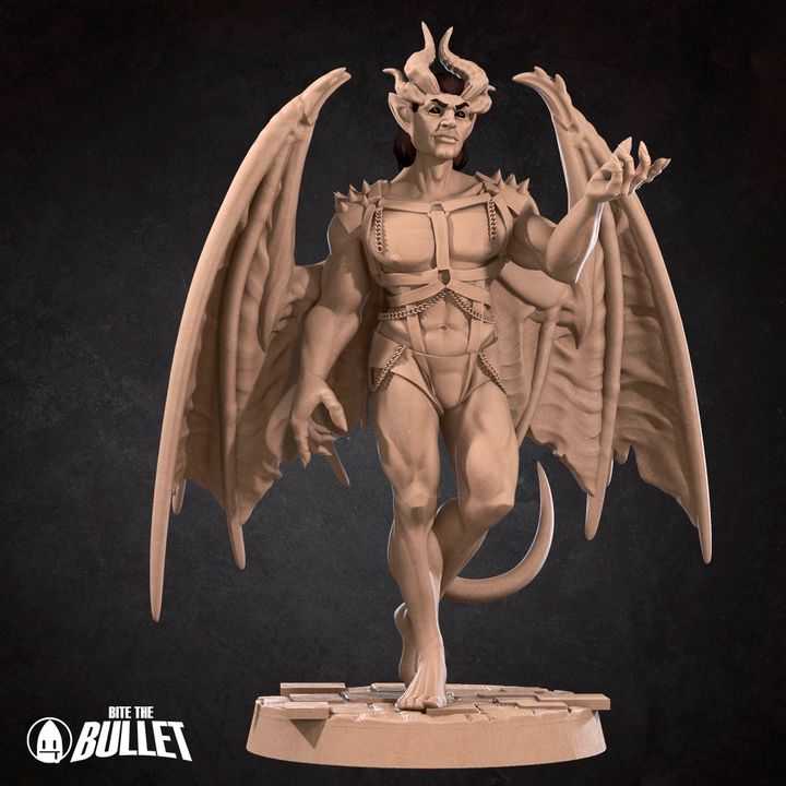 Cambion Devil, 3 Poses | Pinup | 32mm, 35mm Scale | Unpainted Miniature