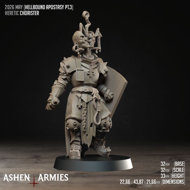 Heretic Chorister, Hellbound Apostasy - Bullet Crusade - Unpainted Miniature