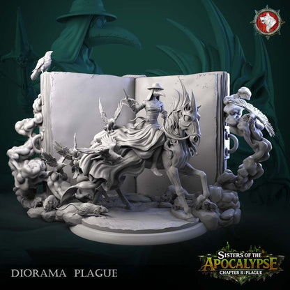 Plague, Apocalyptic Horseman, Diorama | Sisters of the Apocalypse | Unpainted Miniature