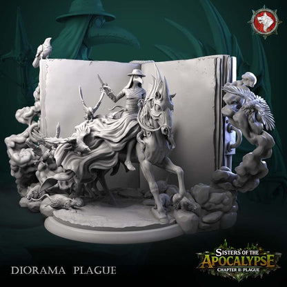 Plague, Apocalyptic Horseman, Diorama | Sisters of the Apocalypse | Unpainted Miniature