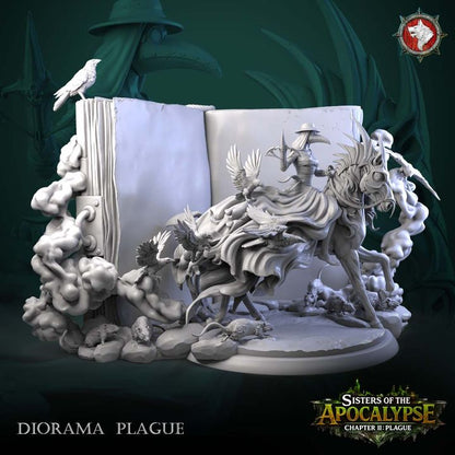 Plague, Apocalyptic Horseman, Diorama | Sisters of the Apocalypse | Unpainted Miniature