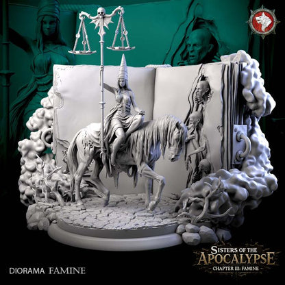 Famine, Apocalyptic Horseman, Diorama | Sisters of the Apocalypse | Unpainted Miniature