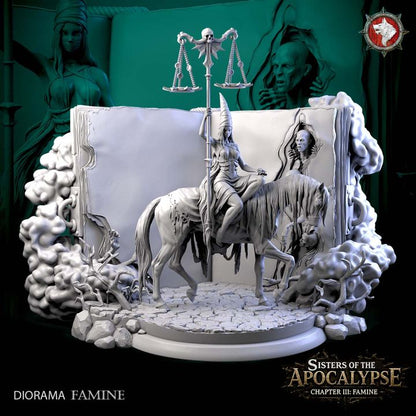 Famine, Apocalyptic Horseman, Diorama | Sisters of the Apocalypse | Unpainted Miniature