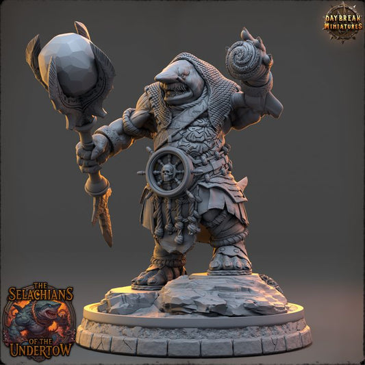 Draaleth Orn, Voice of the Hollow Wake - The Selachians of the Undertow - Unpainted Miniature