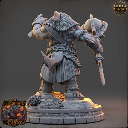 Draaleth Orn, Voice of the Hollow Wake - The Selachians of the Undertow - Unpainted Miniature