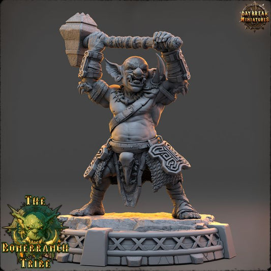 Drogg Skullstamper, Goblin Barbarian - The Bonebranch Tribe - Unpainted Miniature