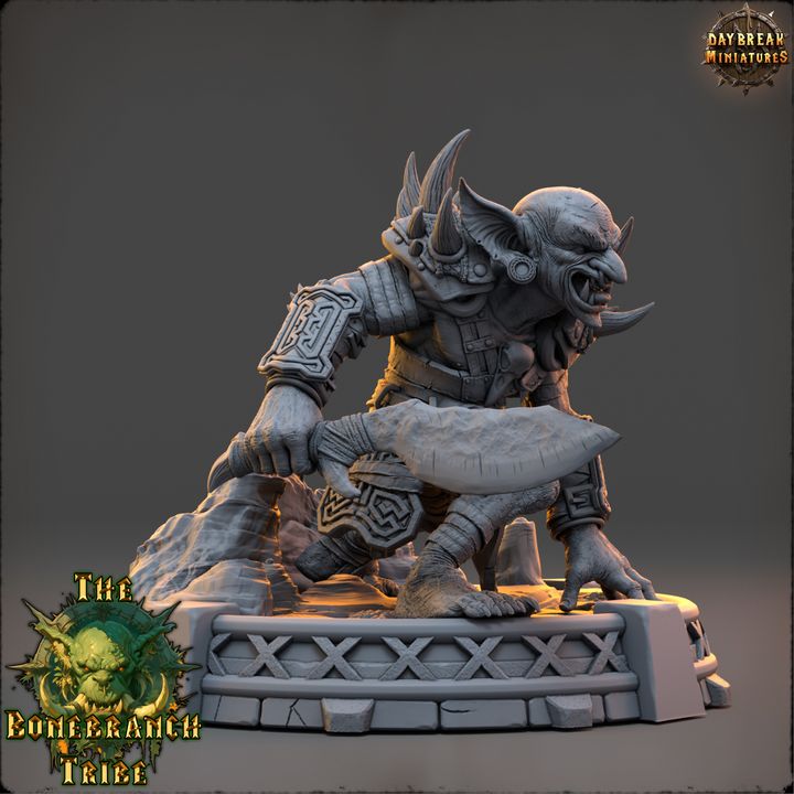 Drubz Bonefist, Goblin Rogue - The Bonebranch Tribe - Unpainted Miniature