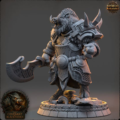 Druzz Warthide, Boarfolk - The Covenant of Blackthorn - Unpainted Miniature