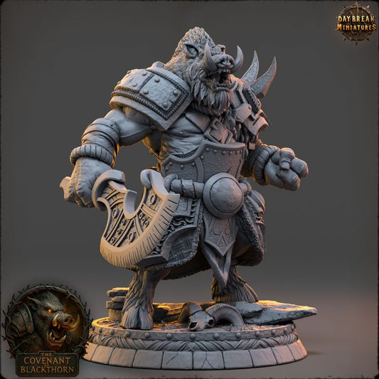 Druzz Warthide, Boarfolk - The Covenant of Blackthorn - Unpainted Miniature