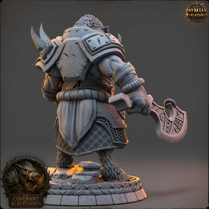 Druzz Warthide, Boarfolk - The Covenant of Blackthorn - Unpainted Miniature