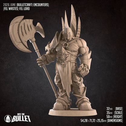 Fel Lord - Fel Wastes Set - 32mm, 35mm Scale - Unpainted Miniature