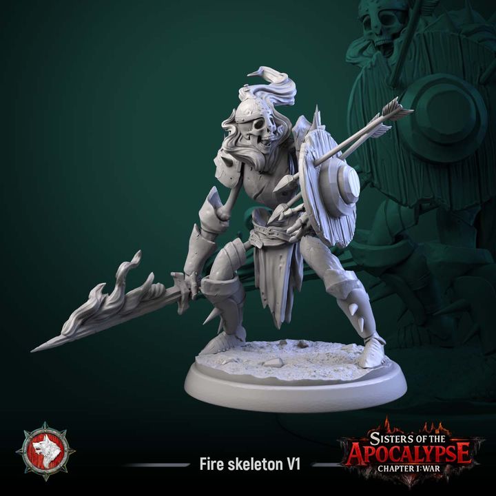 Fire Skeletons | Sisters of the Apocalypse | Unpainted Miniature