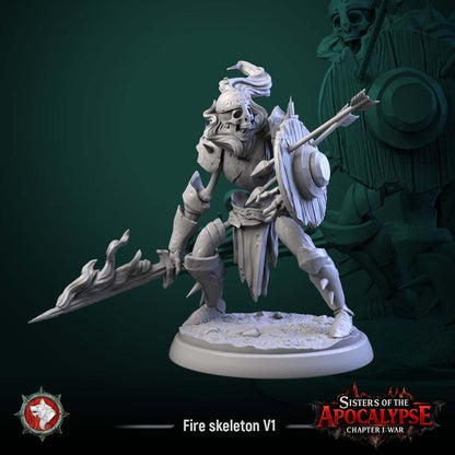 Fire Skeletons | Sisters of the Apocalypse | Unpainted Miniature