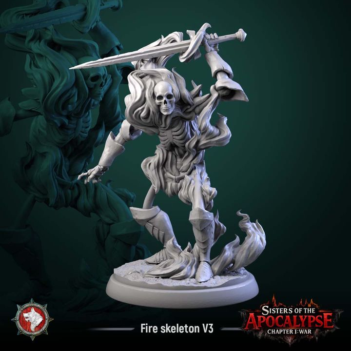 Fire Skeletons | Sisters of the Apocalypse | Unpainted Miniature