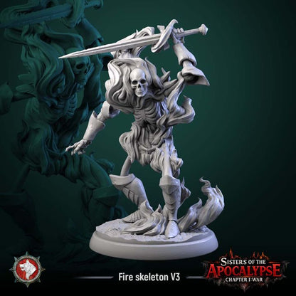 Fire Skeletons | Sisters of the Apocalypse | Unpainted Miniature