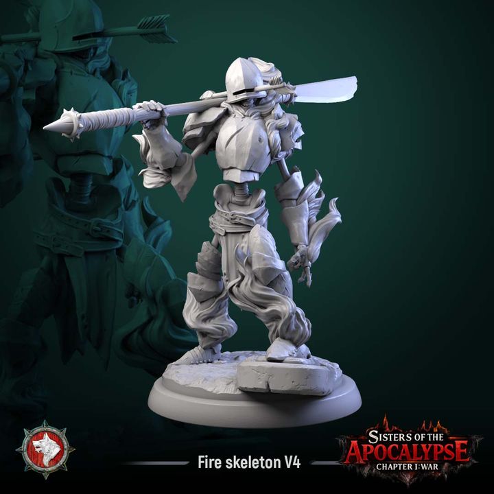 Fire Skeletons | Sisters of the Apocalypse | Unpainted Miniature