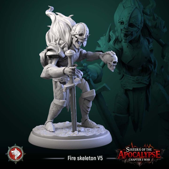 Fire Skeletons | Sisters of the Apocalypse | Unpainted Miniature