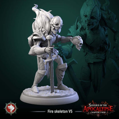 Fire Skeletons | Sisters of the Apocalypse | Unpainted Miniature