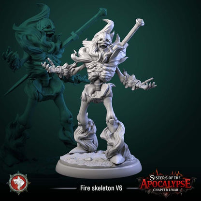 Fire Skeletons | Sisters of the Apocalypse | Unpainted Miniature