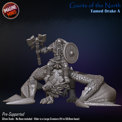 Tamed Drake, Pose A - Giants of the North - Unpainted Miniature