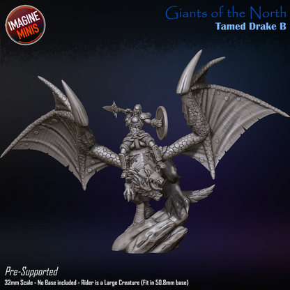 Tamed Drake, Pose B - Giants of the North - Unpainted Miniature