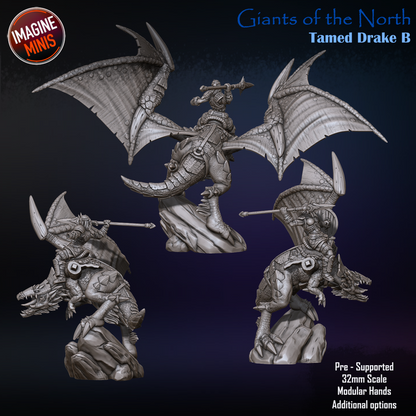 Tamed Drake, Pose B - Giants of the North - Unpainted Miniature