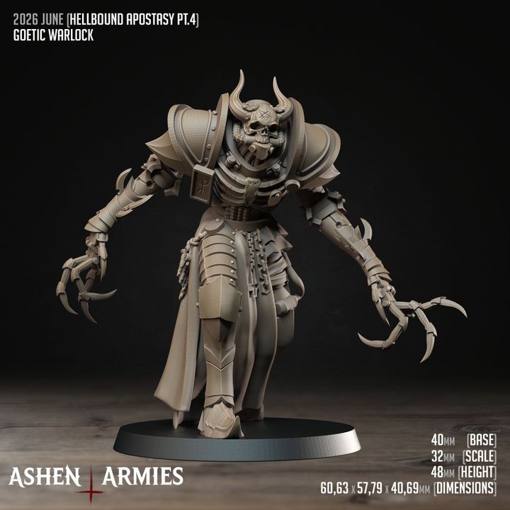 Goetic Warlock, Hellbound Apostasy - Bullet Crusade - Unpainted Miniature