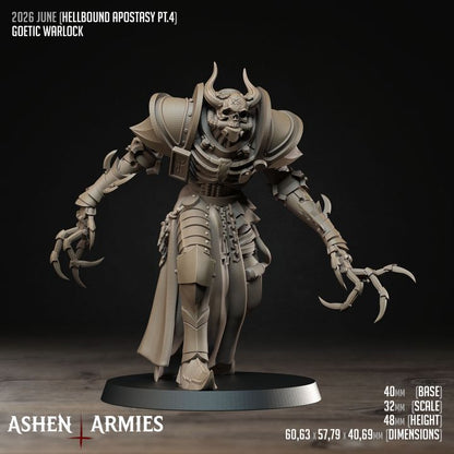 Goetic Warlock, Hellbound Apostasy - Bullet Crusade - Unpainted Miniature