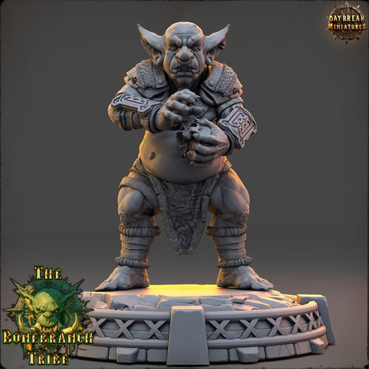 Grubla Gutbrew, Goblin Shaman - The Bonebranch Tribe - Unpainted Miniature