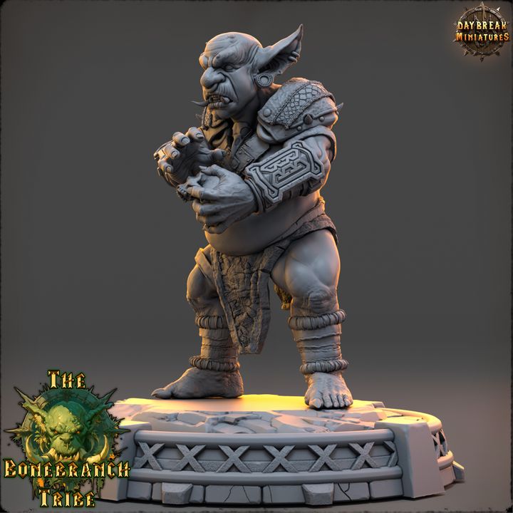 Grubla Gutbrew, Goblin Shaman - The Bonebranch Tribe - Unpainted Miniature