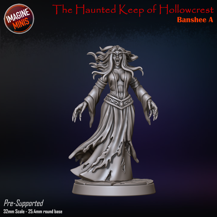 Banshee, 3 Poses | Haunted Keep of Hollowcrest | Unpainted Miniature