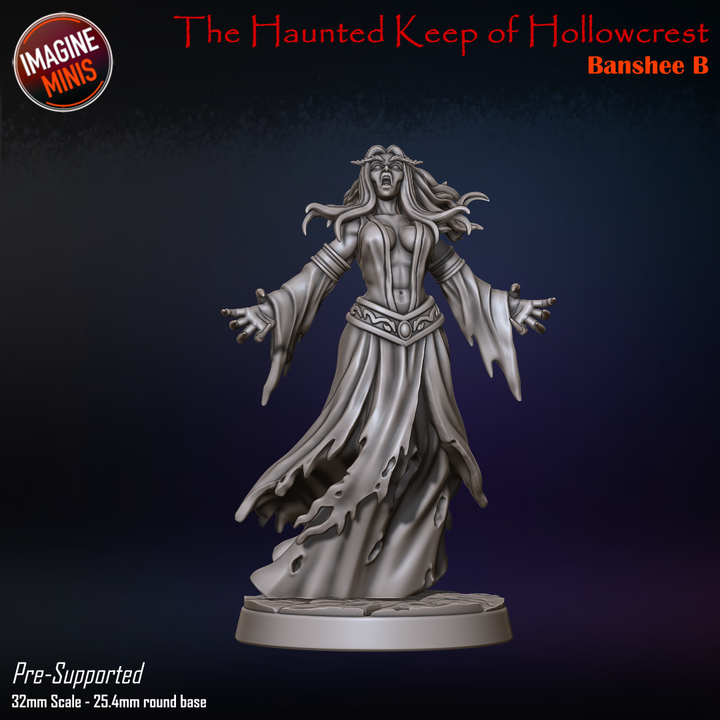 Banshee, 3 Poses | Haunted Keep of Hollowcrest | Unpainted Miniature
