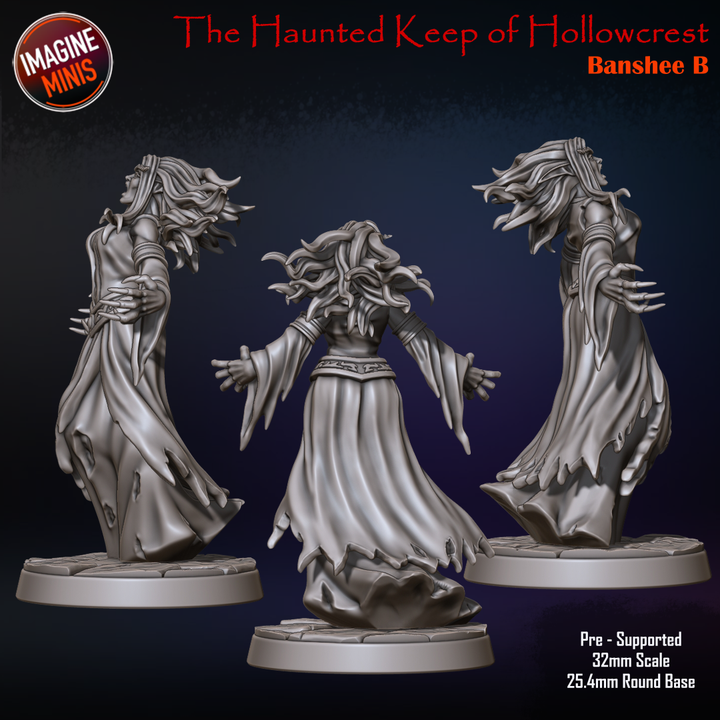 Banshee, 3 Poses | Haunted Keep of Hollowcrest | Unpainted Miniature