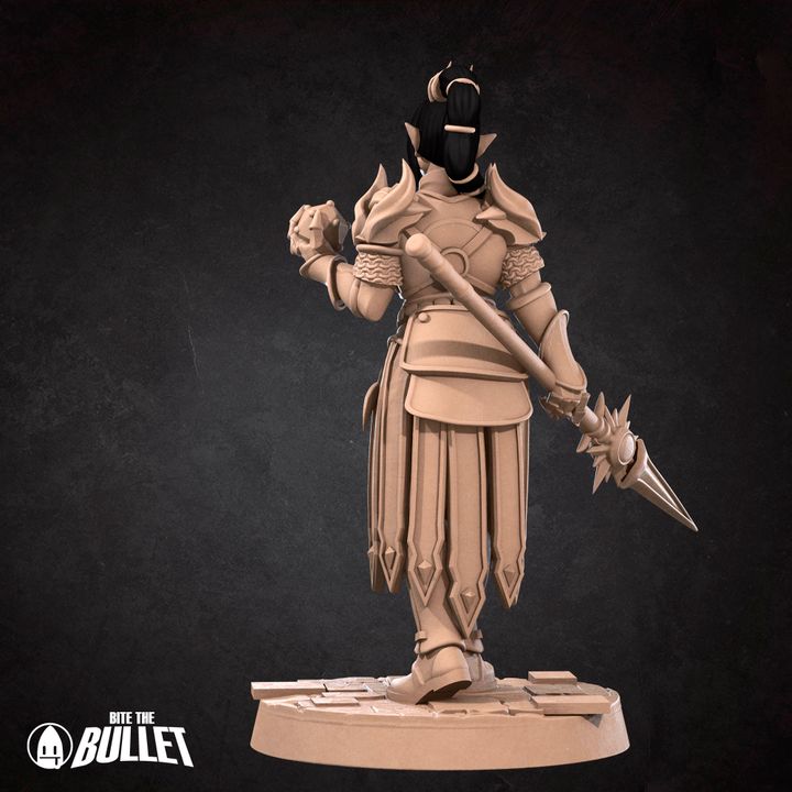Half Elf Cleric | 32mm, 35mm Scale | Unpainted Miniature