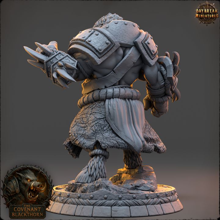 Harn Spinesnout, Boarfolk - The Covenant of Blackthorn - Unpainted Miniature