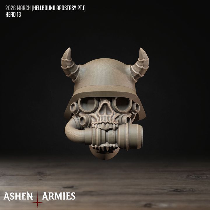 Modular Heads, Hellbound Apostasy - Bullet Crusade - Unpainted Miniature