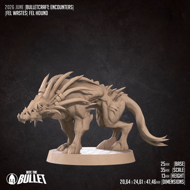 Imps & Hell Hound - Fel Wastes Set - 32mm, 35mm Scale - Unpainted Miniature