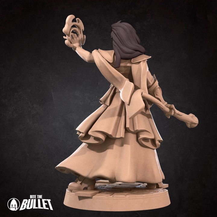 Human Mage Invoker | 32mm, 35mm Scale | Unpainted Miniature