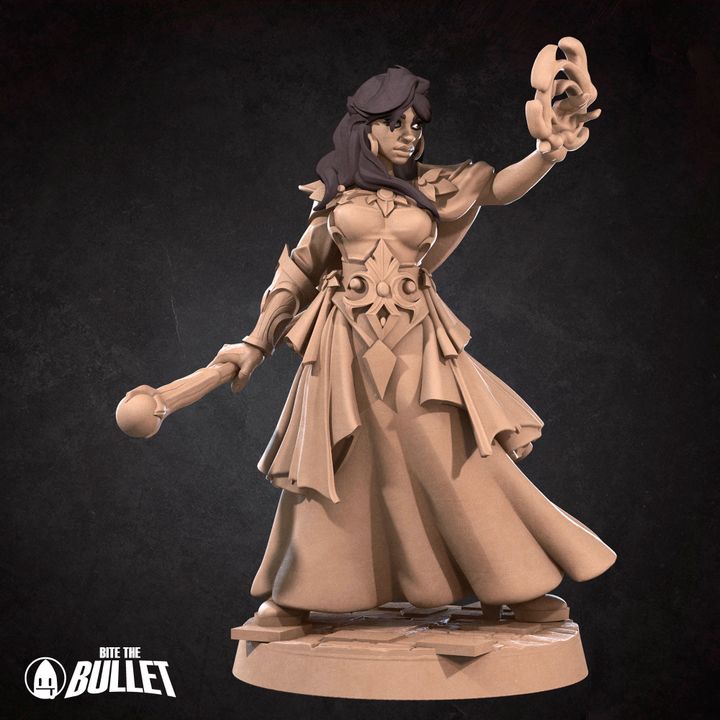 Human Mage Invoker | 32mm, 35mm Scale | Unpainted Miniature