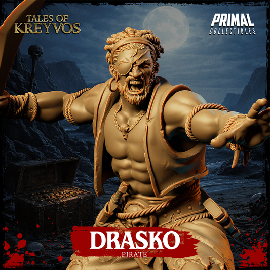 Pirate, Drasko - Tales of Kreyvos - Unpainted Miniature