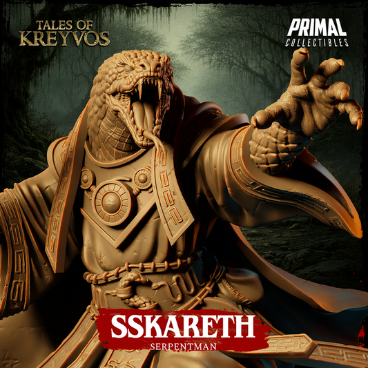 Serpentman, Sskareth - Tales of Kreyvos - Unpainted Miniature
